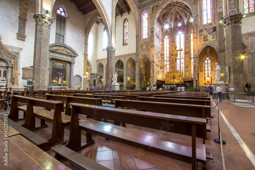 The interior of the Basilica of Santa Croce