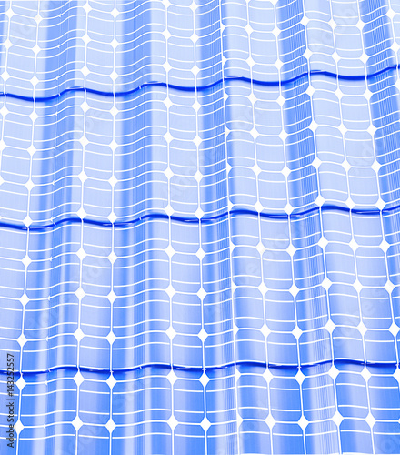 Roof solar panels  on a white background 3D illustration photo