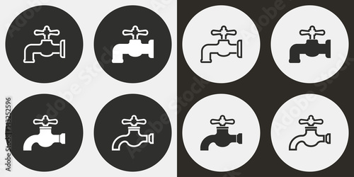Faucet icon set.