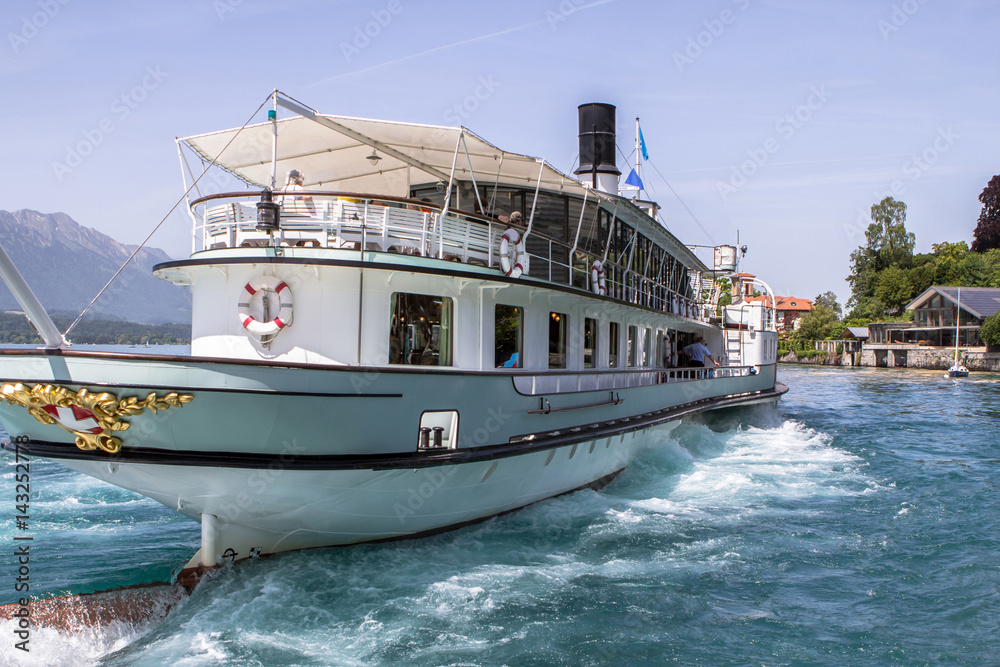 Cruiser swiss ship on the lake Cruiser swiss ship on the lake