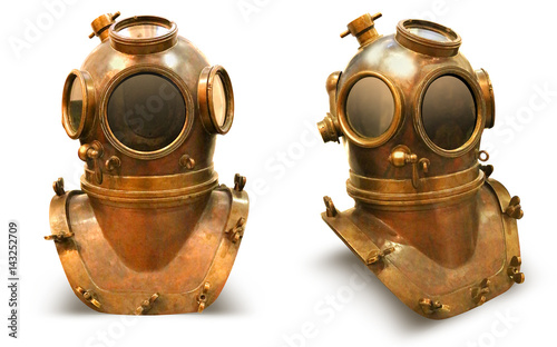 Copper old vintage deeps sea diving suit