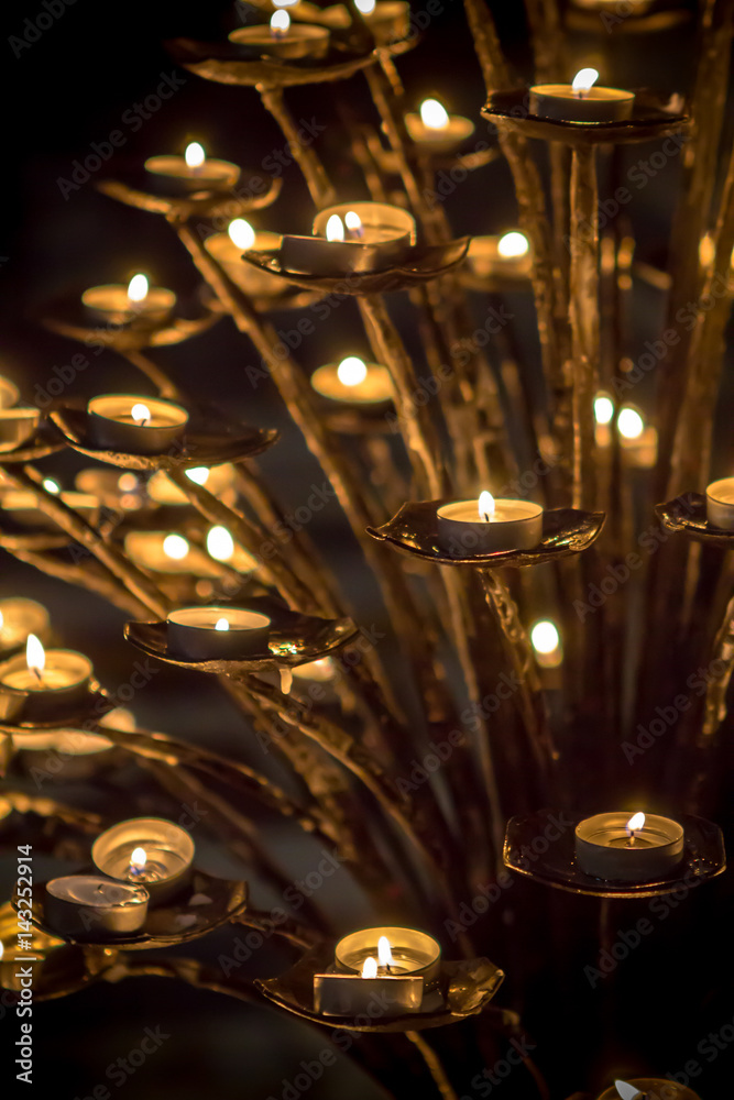 Candles in church Santa Maria del Fiore, Florence, Italy