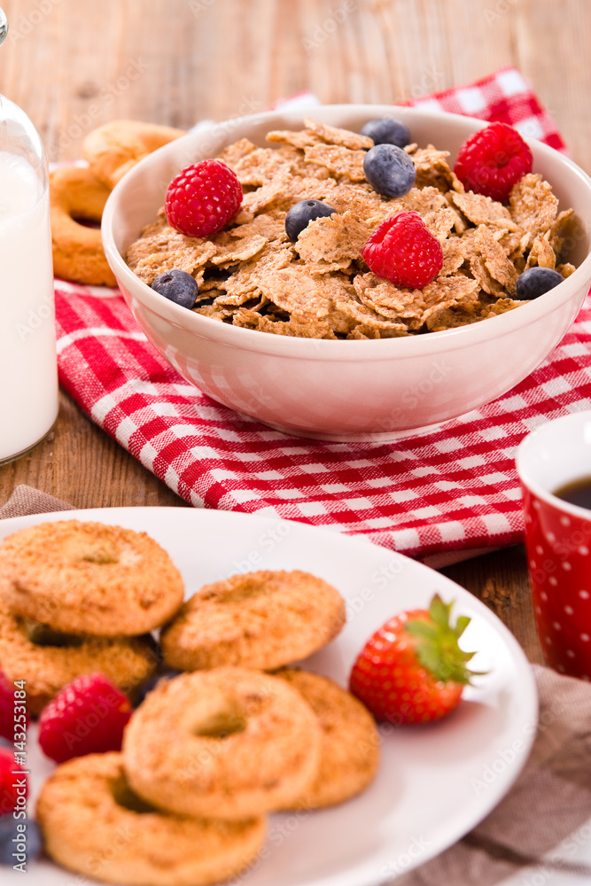Breakfast with wholegrain cereals. Breakfast with wholegrain cereals.