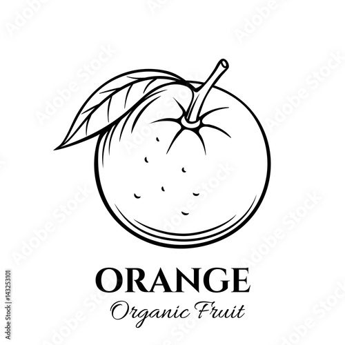 Hand drawn orange icon.