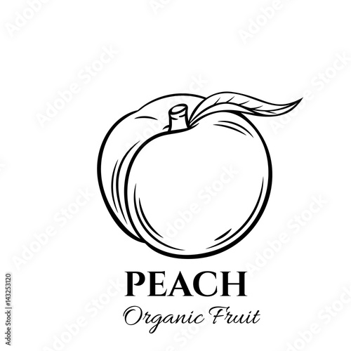 Hand drawn peach icon.