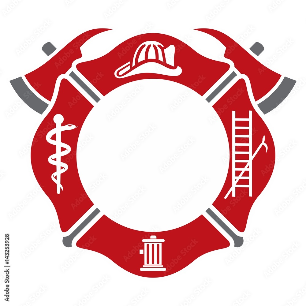 fireman emblem. fire department symbol. logo vector. Stock Vector