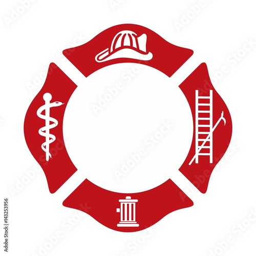 fireman emblem. fire department symbol. logo vector.