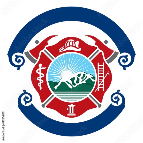 fireman emblem. fire department symbol. logo vector.