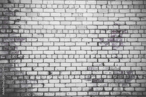 Old white bricks wall background. Vintage style.