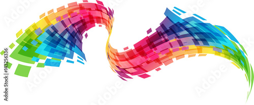 Abstract geometric colorful curve vector