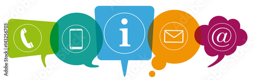 Colored Speech Bubbles Header Contact
