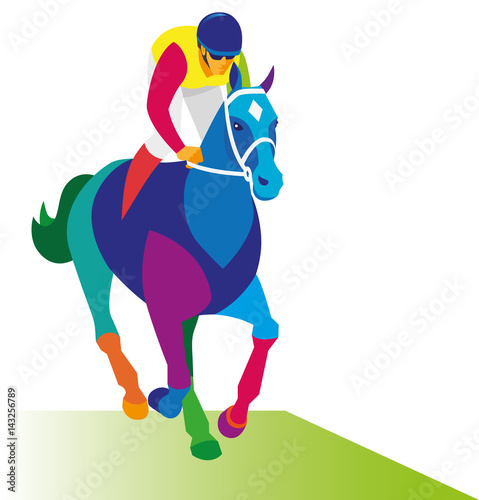 young jockey leading the race on his steed