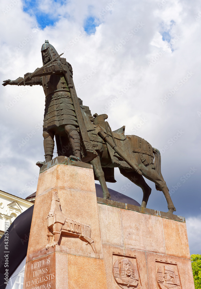 Statue of Grand Duke Gediminas on Cathedral Square Vilnius