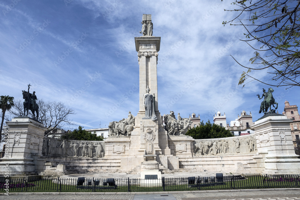 Monument to the Constitution of 1812, panoramic view, Cadiz, Andalusia, Spain