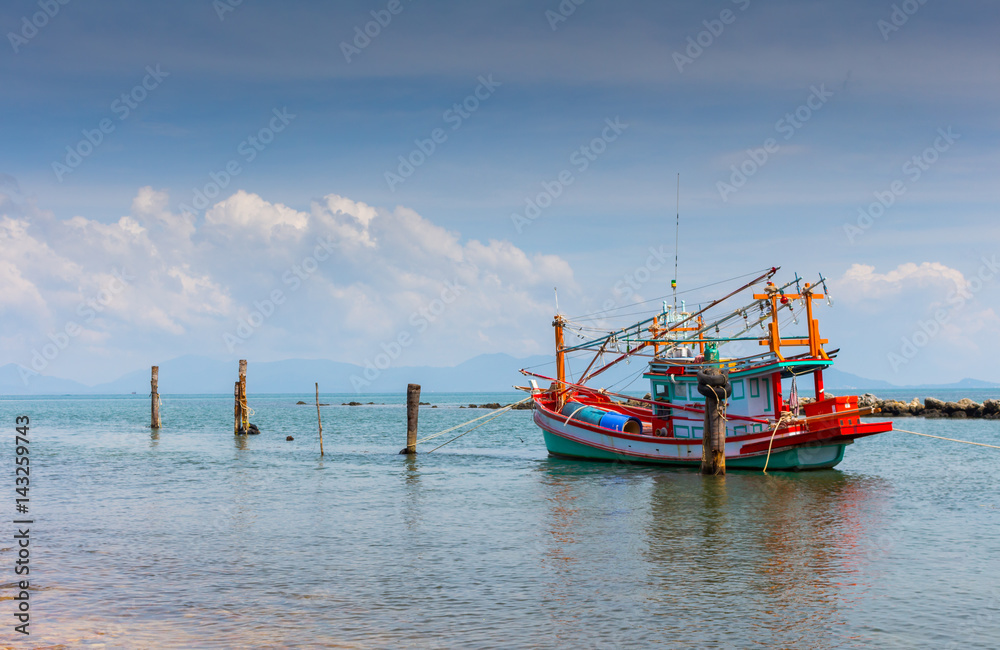 Fishing boat, view from the shore