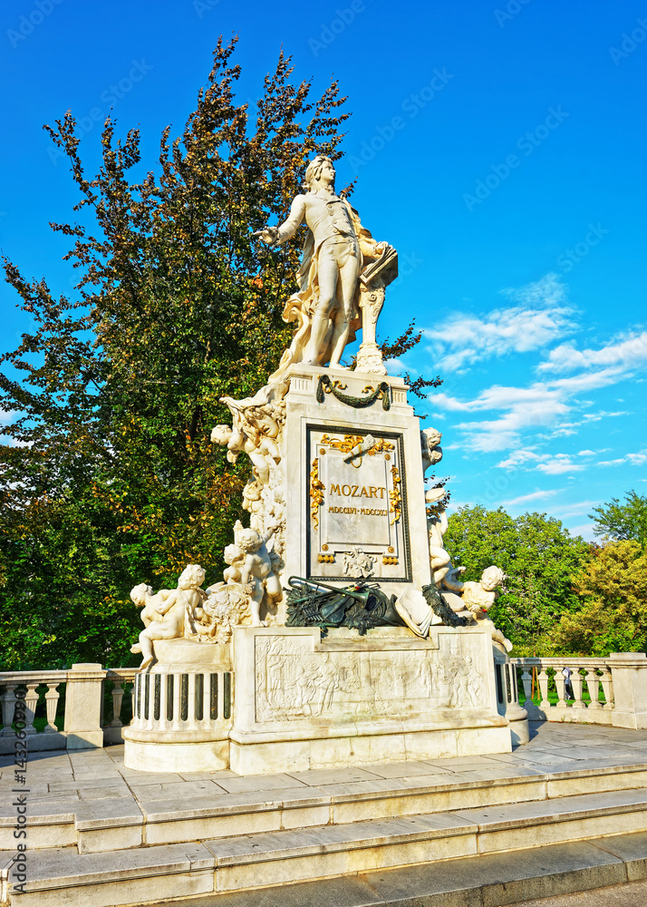Mozart statue in Burggarten Park