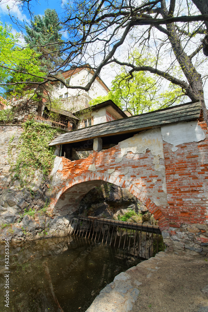 Old Bridge and Vltava River in Cesky Krumlov Old Bridge and Vltava River in Cesky Krumlov