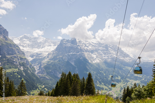 grindelwald, Dorf, Alpen, Berner Oberland, First, Waldspitz, Eiger, Grindelwaldgletscher, Wanderweg, Bergbahn, Sommer, Schweiz
