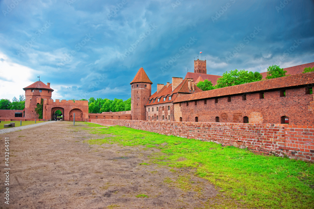 Entrance into Malbork Castle in Pomerania of Poland