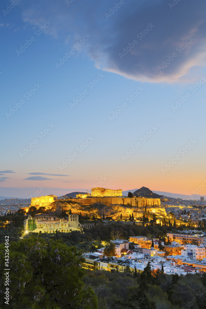 Acropolis in the city of Athens, Greece. 
