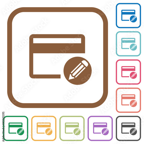Edit credit card simple icons