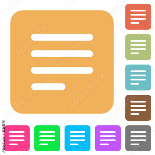Text align justify last row left rounded square flat icons