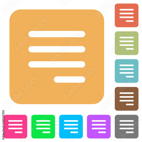 Text align justify last row right rounded square flat icons