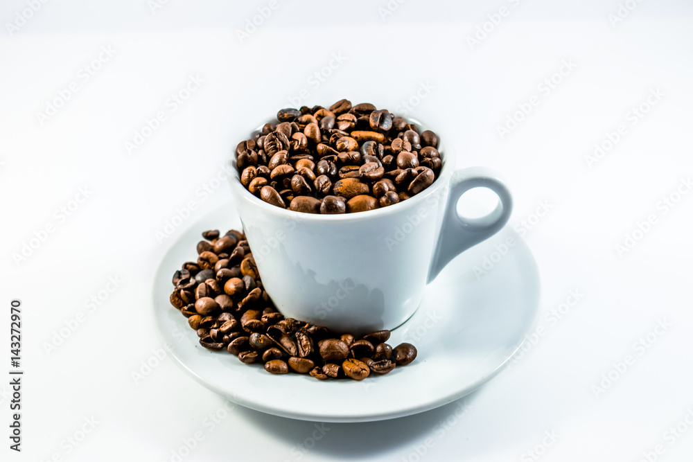 Coffee beans and coffee cup Coffee beans and coffee cup