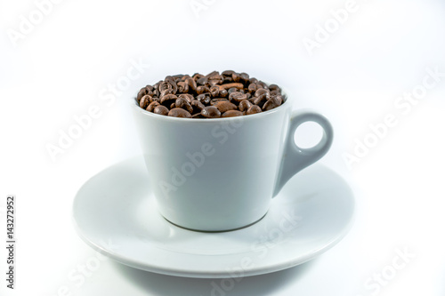  Coffee beans and coffee cup