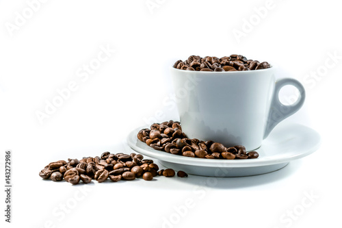  Coffee beans and coffee cup