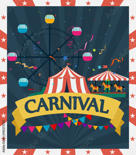 Funfair and carnival background 