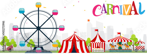 Funfair and carnival background 