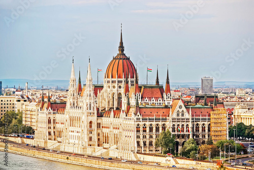 Danube River and Hungarian Parliament house in Budapest