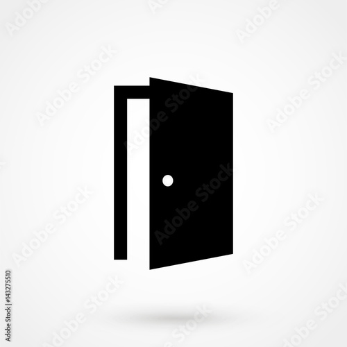 Door Icon in trendy flat style isolated on grey background. Open door symbol
