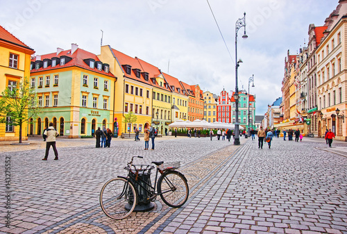 Bicycle at Market Square in Wroclaw, Poland