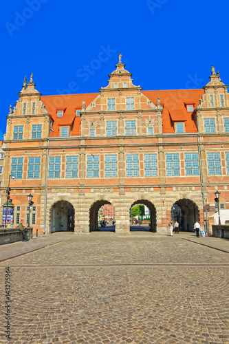 Green gate on Long Market Square in Gdansk