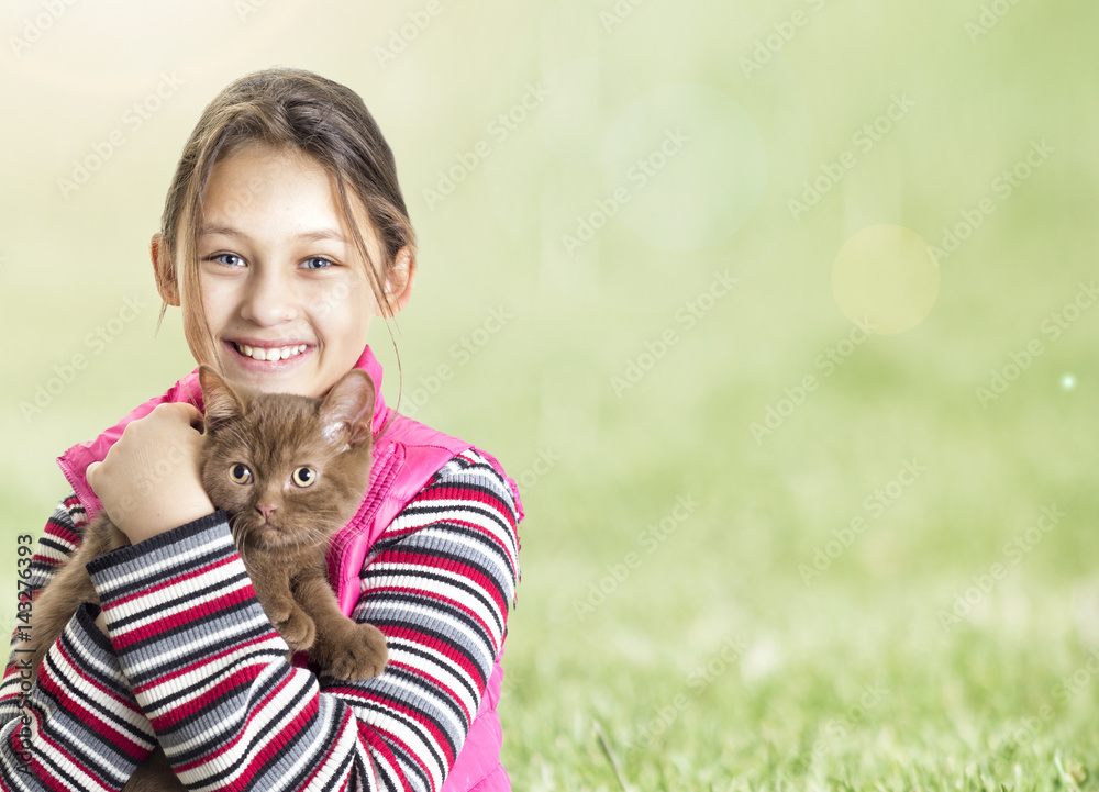 child hugging a kitten child hugging a kitten