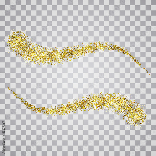 Vector pattern gold glitter waves abstract background.Design element with gold glitter