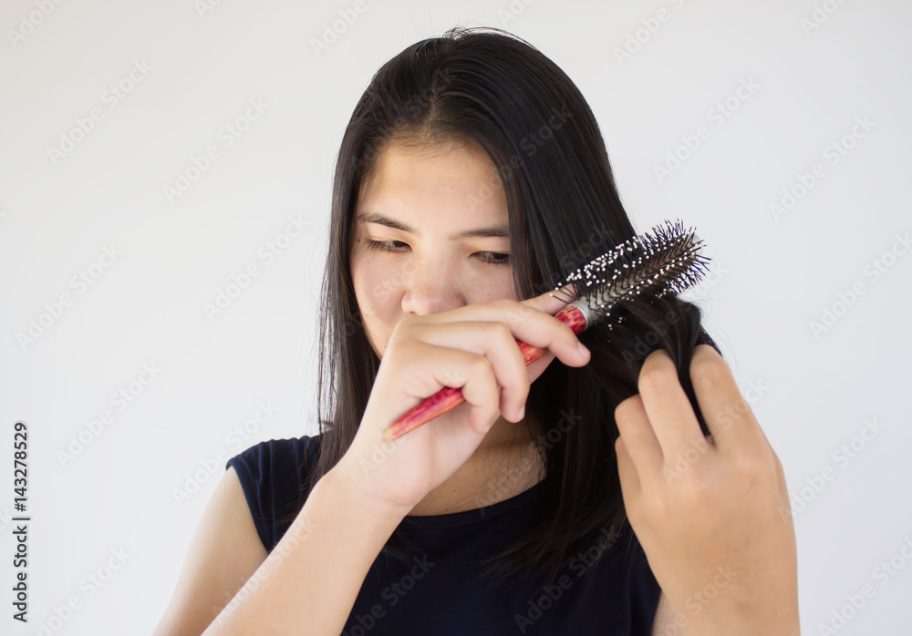 Asian woman hair care,Woman beauty lifestyle concept Asian woman hair care,Woman beauty lifestyle concept