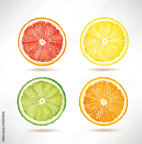 lime, lemon, orange, grapefruit slices
