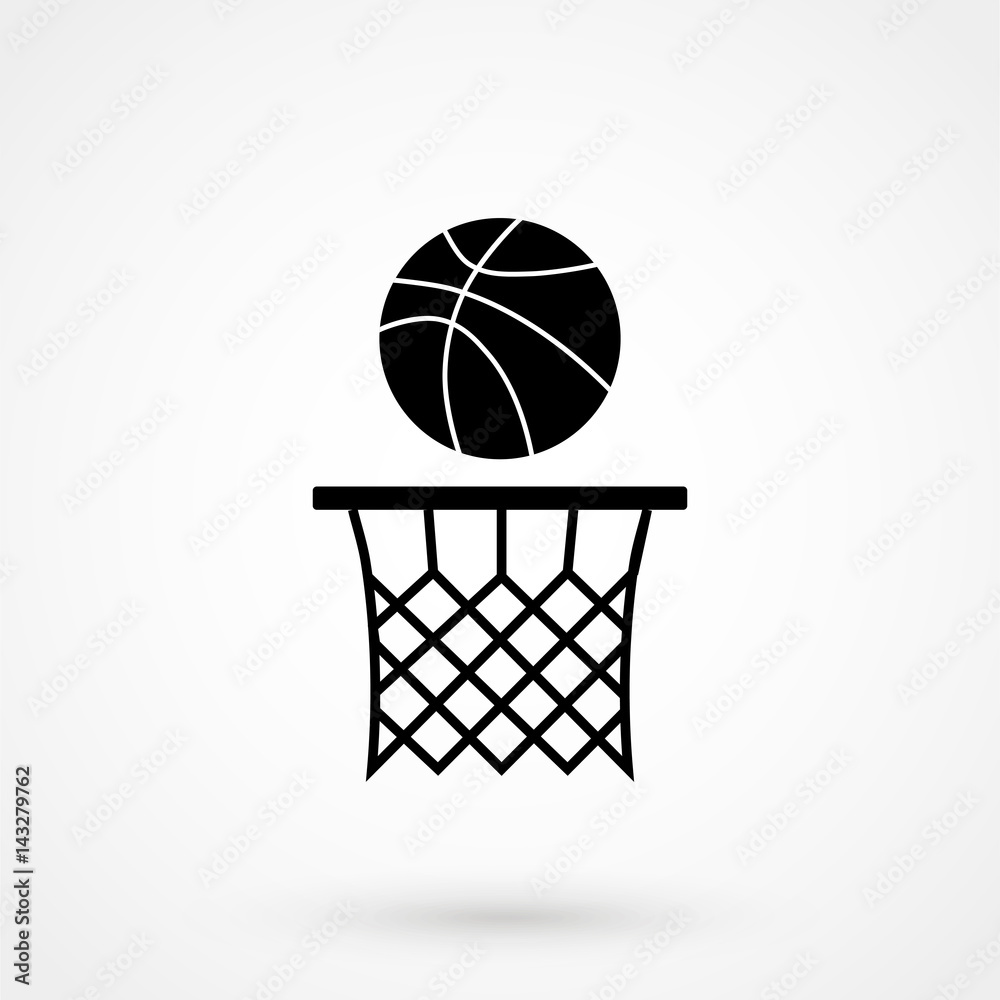 Plakat basketball - black vector icon