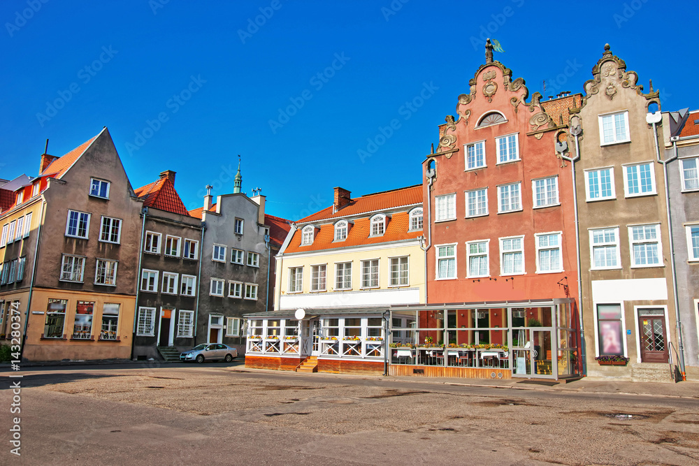 Naklejka premium Historical buildings in the old town Gdansk