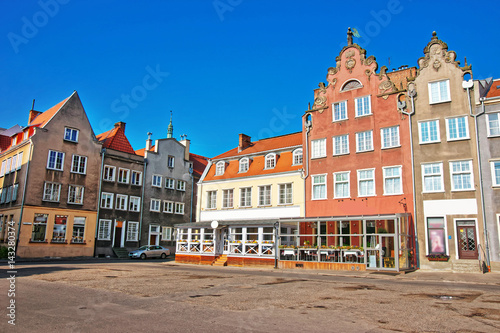 Historical buildings in the old town Gdansk