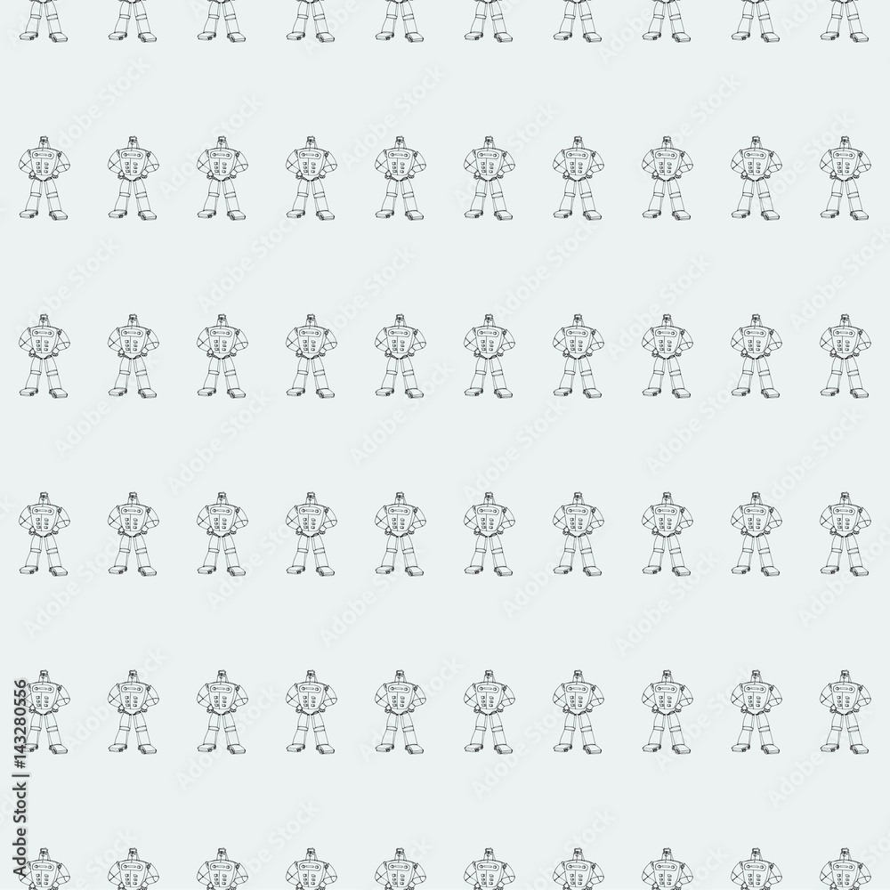 Robot doodles pattern. Robot doodles pattern.