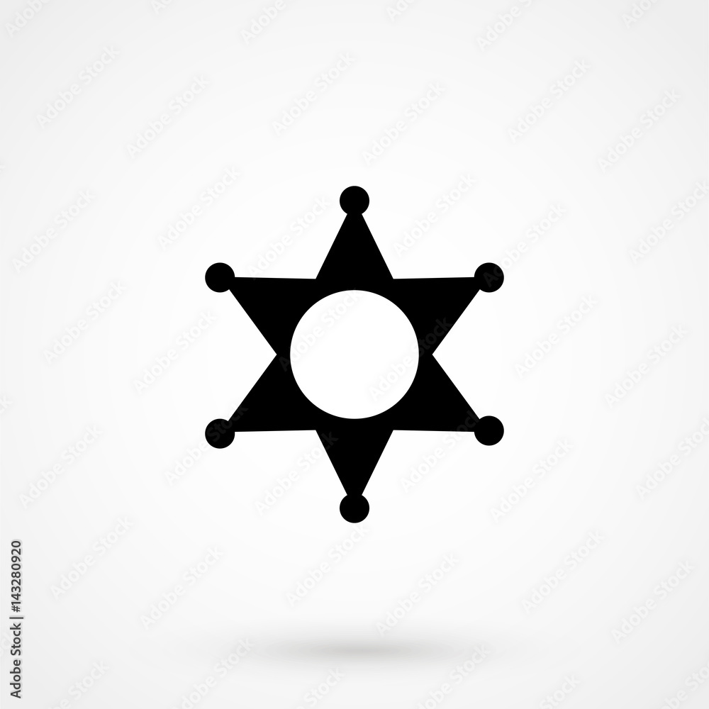 sheriff icon. Simple filled sheriff vector icon. On white background. sheriff icon. Simple filled sheriff vector icon. On white background.