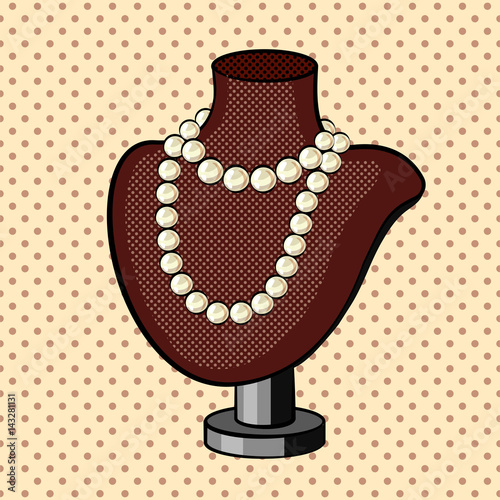 Pearl necklace comic book style vector