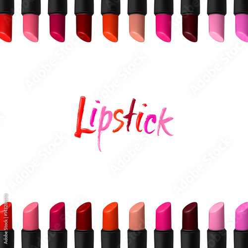 Vector lipstick set on white background. Beauty illustration