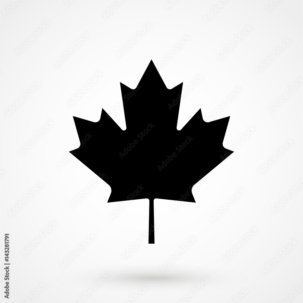 Canadian maple leaf icon with shadow isolated on a white background, stylish vector illustration for web design EPS10 Canadian maple leaf icon with shadow isolated on a white background, stylish vector illustration for web design EPS10