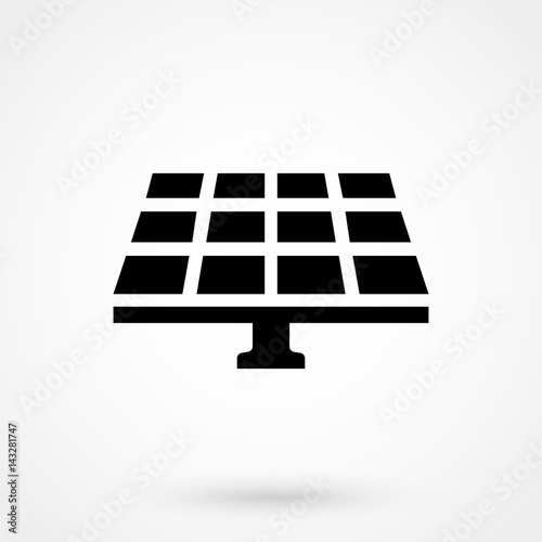 Solar energy panel. Flat web icon or sign isolated on grey background. Collection modern trend concept design style