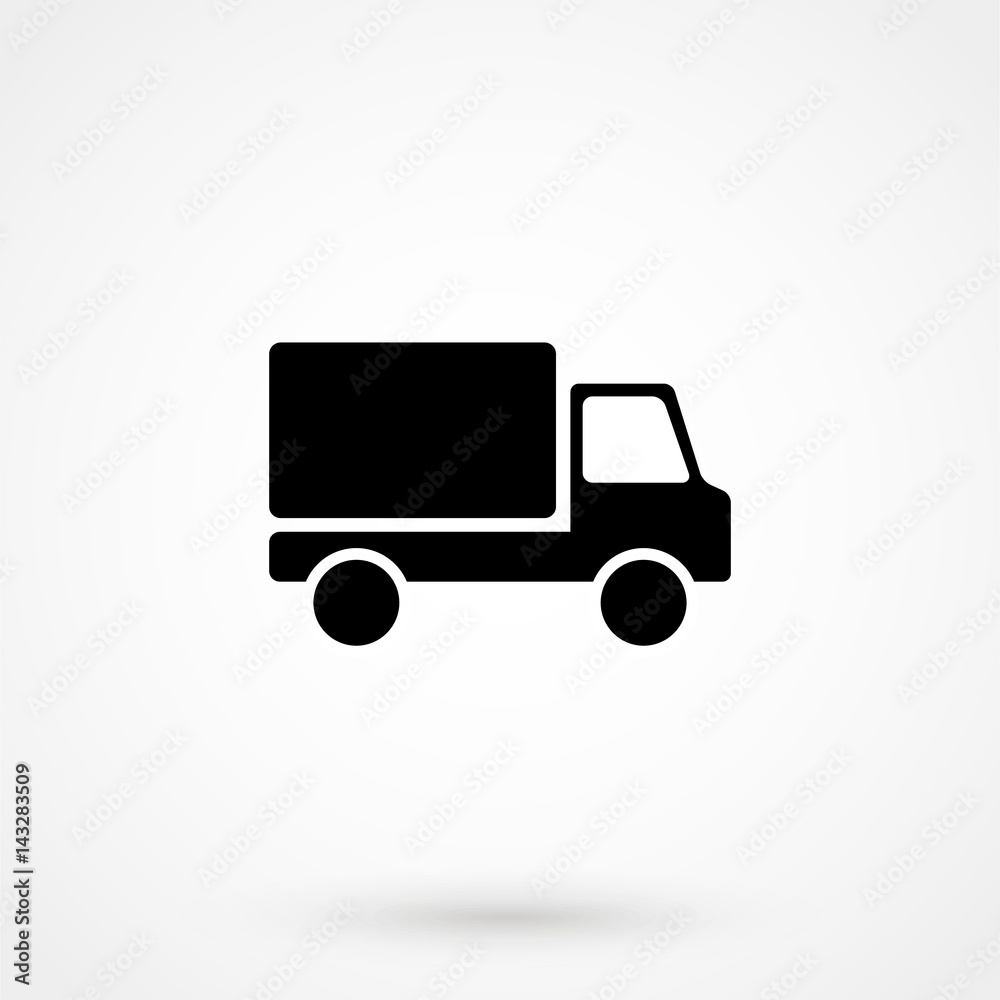 Truck Icon in trendy flat style isolated on grey background. Delivery truck symbol